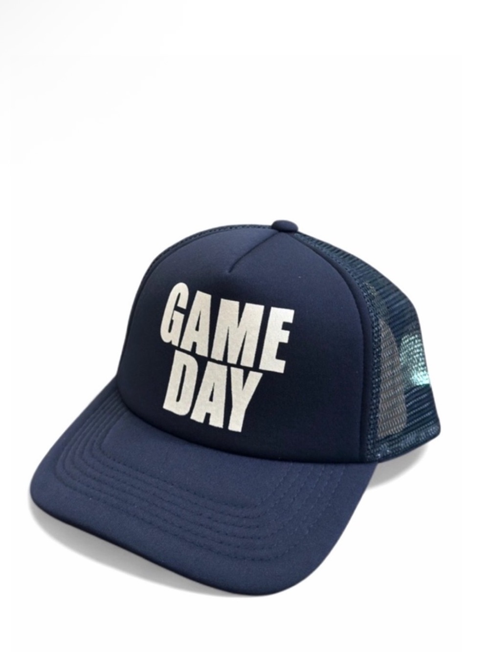 Navy Blue ‘GAME DAY’ Mesh Snapback Unisex Trucker Hat (NWT)